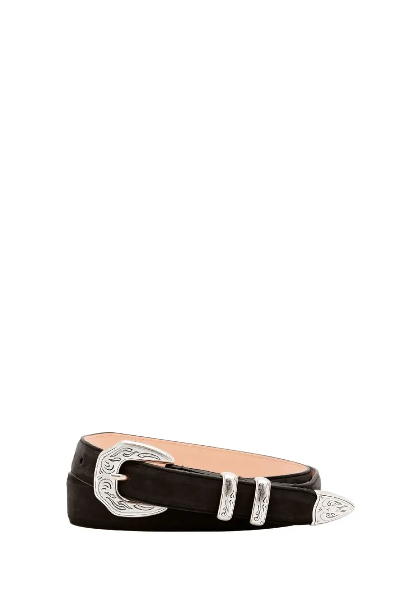 Simonnot Godard Men's Western Nubuck Suede Belt | Thumbnail 3