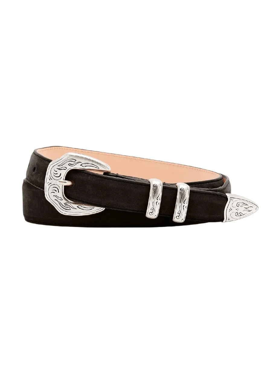 Simonnot Godard Men's Western Nubuck Suede Belt