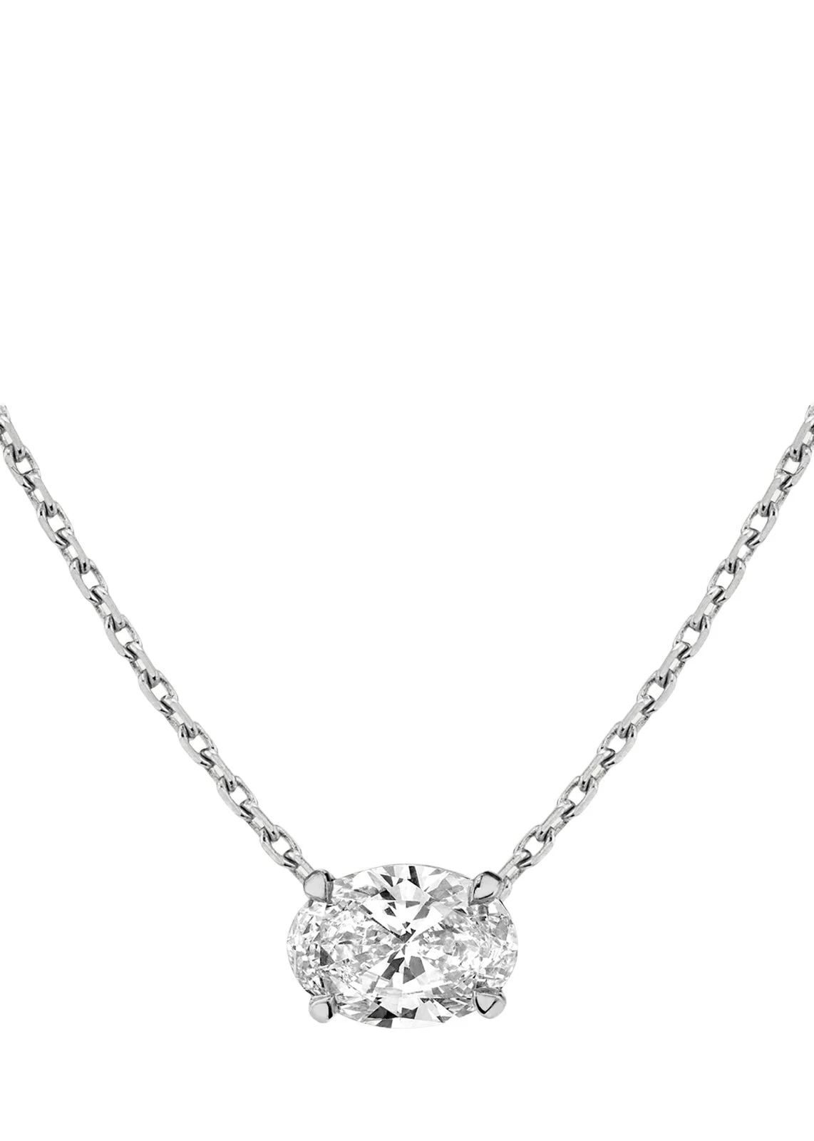 Oval-Cut Solitaire Lab Grown Diamond Necklace, 1.0tcw Oval-Cut Solitaire Lab Grown Diamond Necklace, 1.0tcw