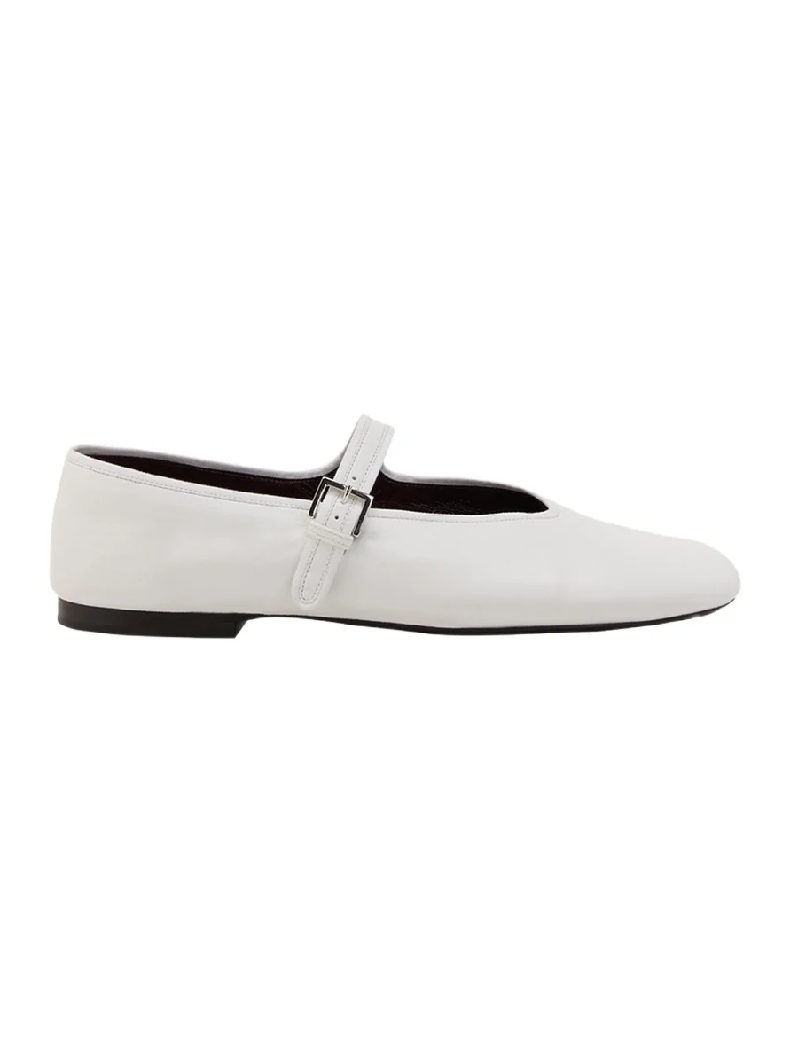 The Row Boheme Leather Mary Jane Ballerina Flats