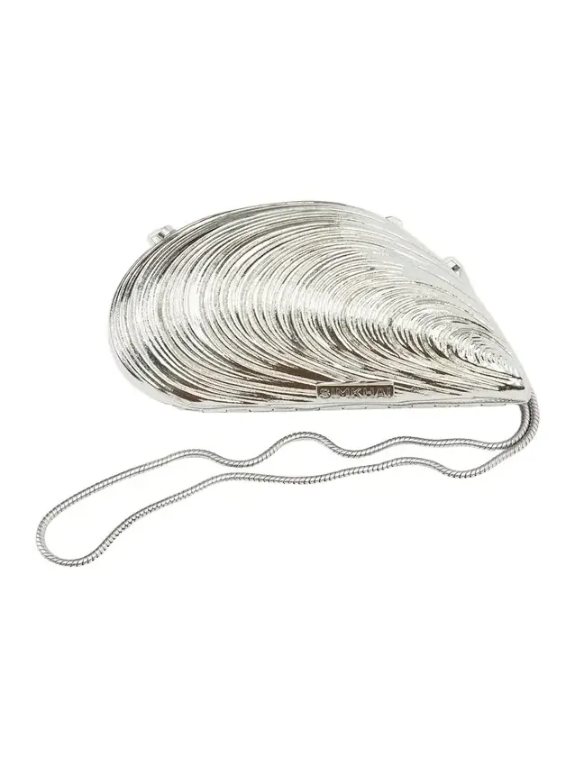 Bridget Mini Metal Oyster Shell Clutch Bag Bridget Mini Metal Oyster Shell Clutch Bag