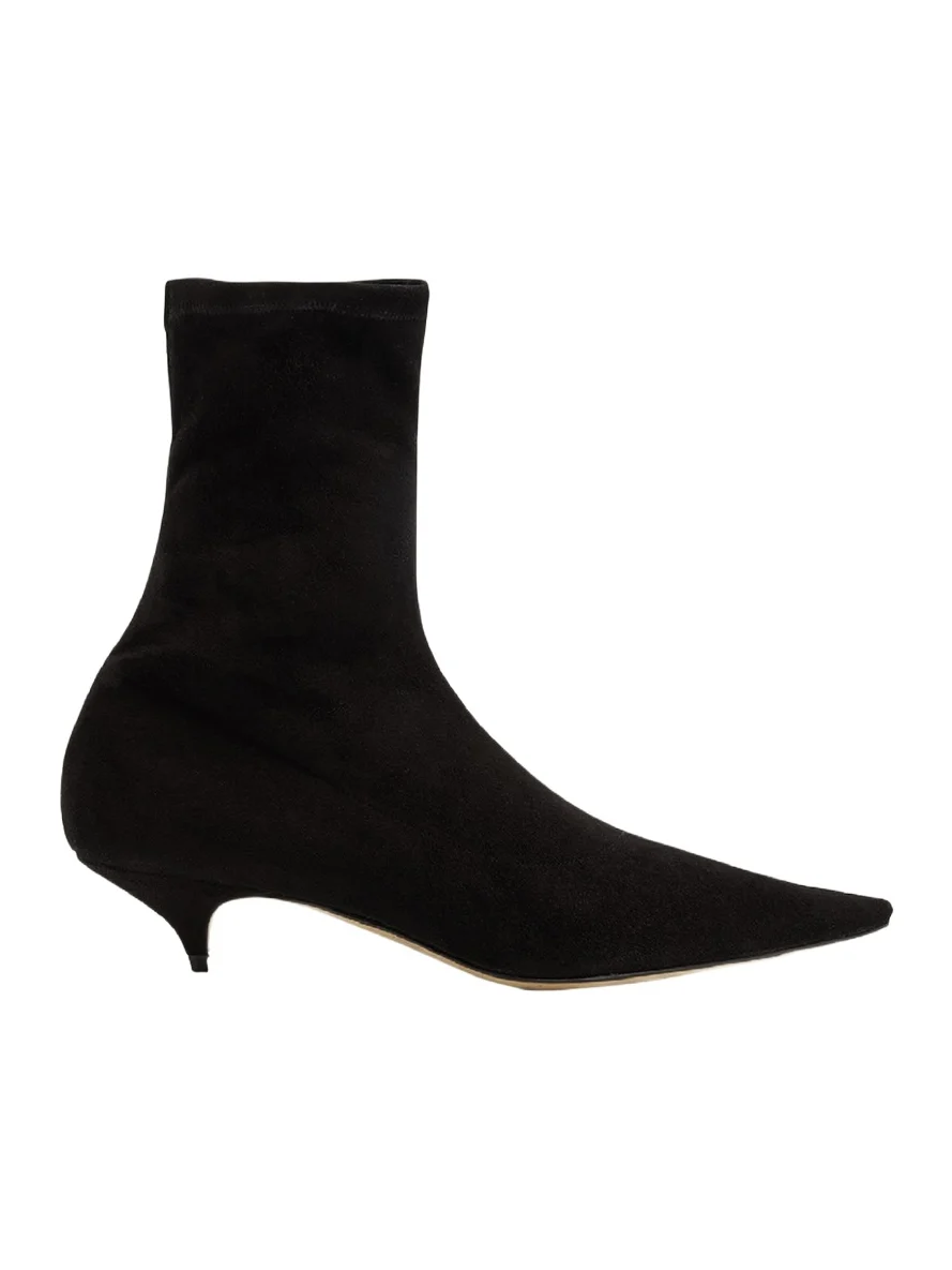 Liisa Suede Kitten-Heel Booties