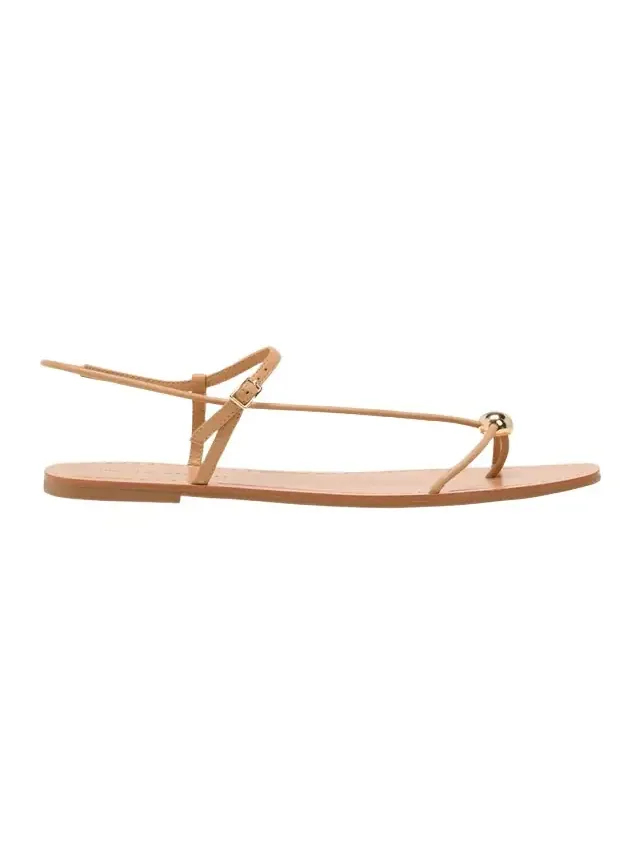 Lara Strappy Leather Dome Sandals