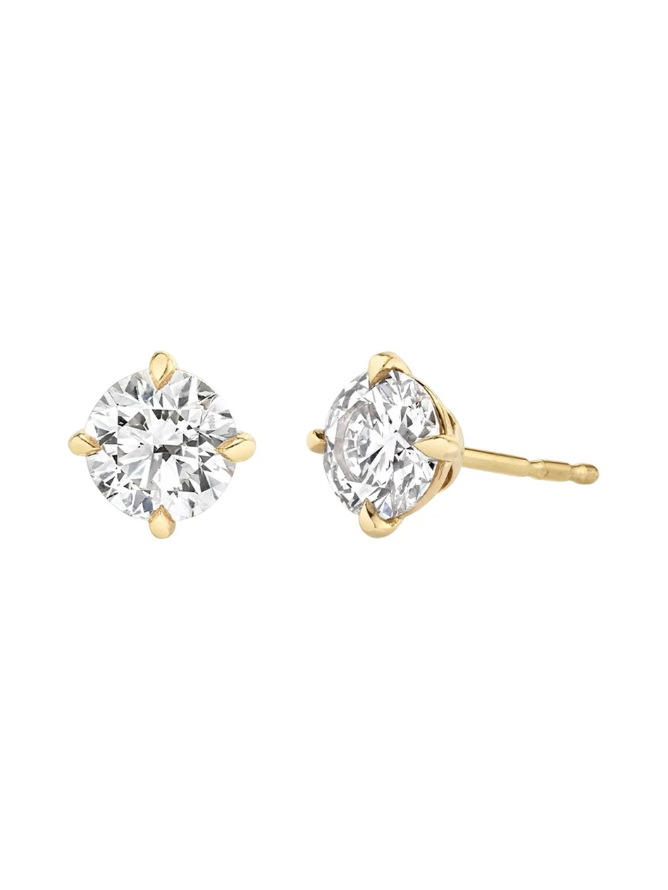 14K Gold Brilliant Round Solitaire Lab Grown Diamond Stud Earrings, 3.00tcw 14K Gold Brilliant Round Solitaire Lab Grown Diamond Stud Earrings, 3.00tcw