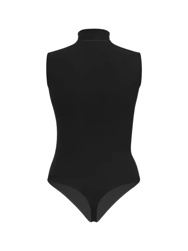 Sleeveless Mock-Neck String Bodysuit Sleeveless Mock-Neck String Bodysuit