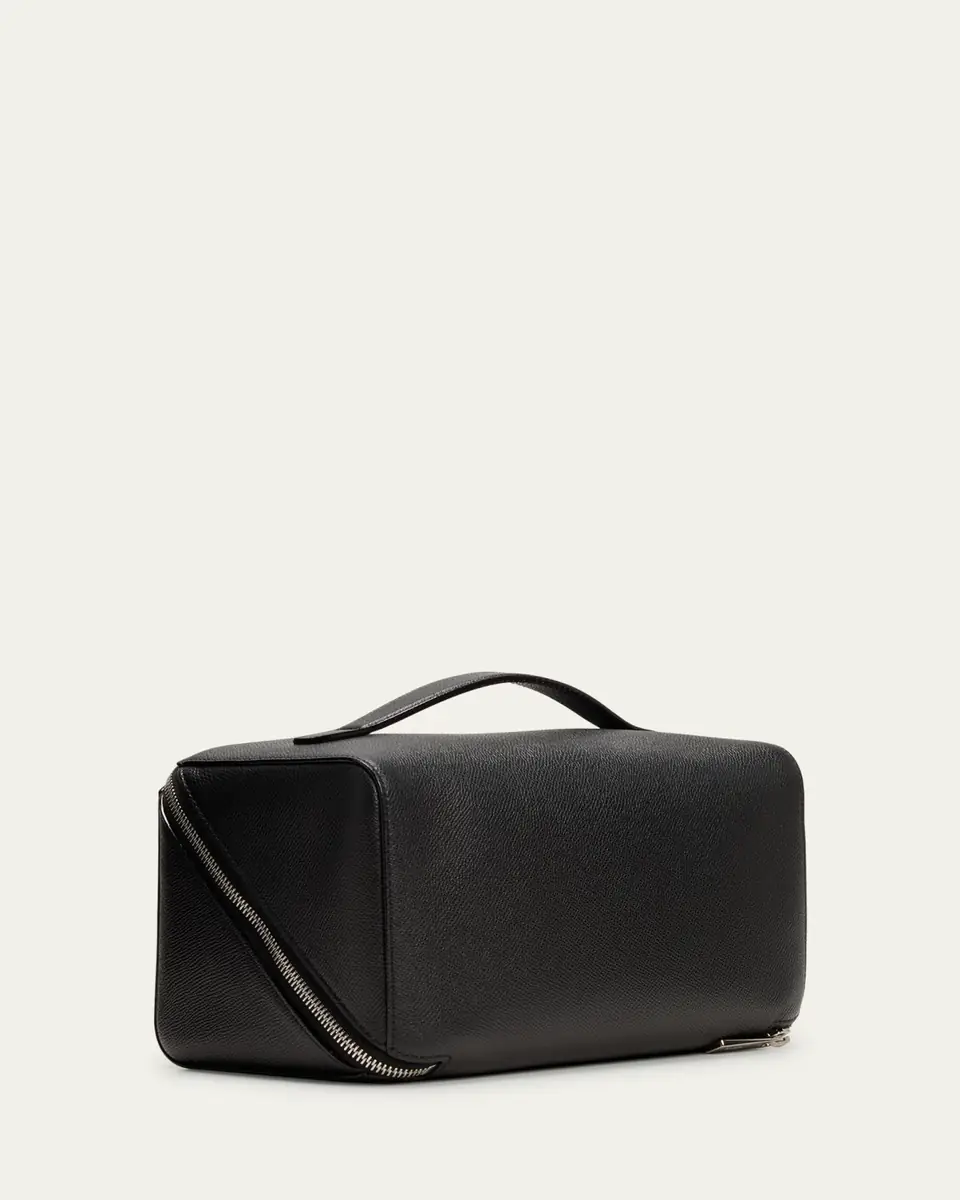Valextra Men's V-Line Soft Leather Toiletry Bag | Thumbnail 3