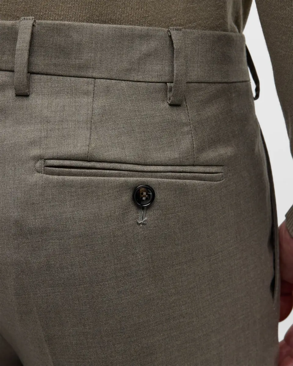 Giorgio Armani Men's Flat-Front Wool Trousers | Thumbnail 6 Giorgio Armani Men's Flat-Front Wool Trousers | Thumbnail 6