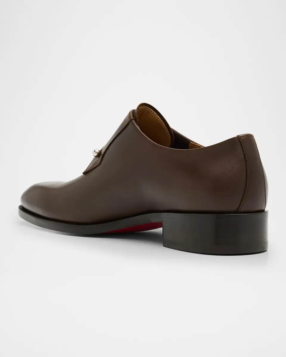 Christian Louboutin Men's Chambeli Monk-Strap Leather Loafers | Thumbnail 4 Christian Louboutin Men's Chambeli Monk-Strap Leather Loafers | Thumbnail 4