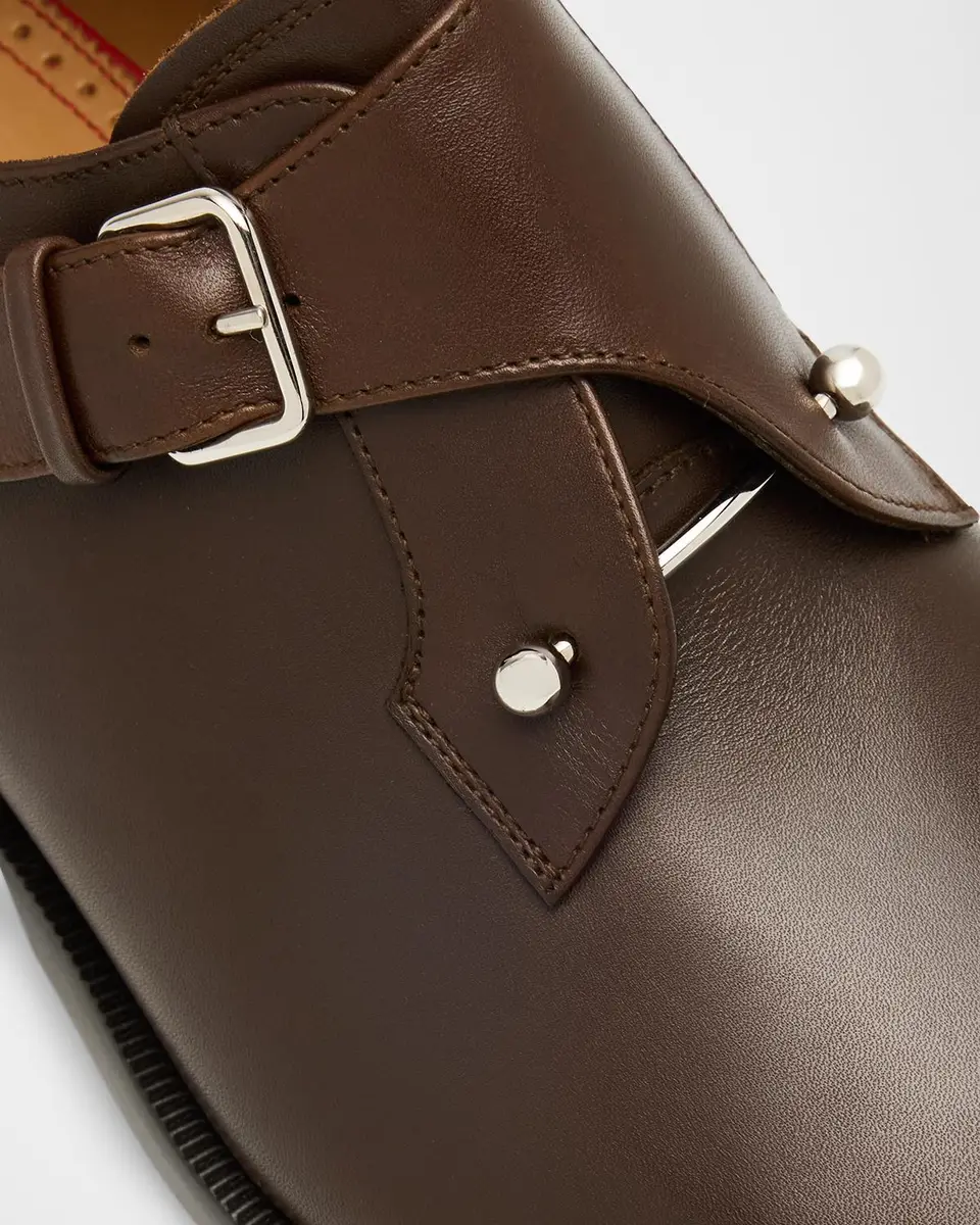 Christian Louboutin Men's Chambeli Monk-Strap Leather Loafers | Thumbnail 5 Christian Louboutin Men's Chambeli Monk-Strap Leather Loafers | Thumbnail 5