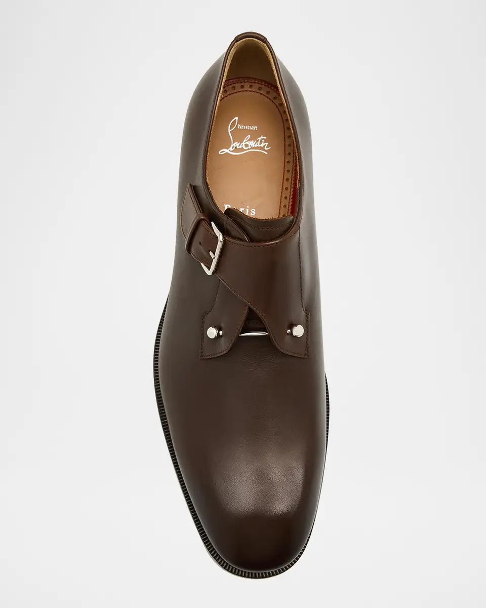 Christian Louboutin Men's Chambeli Monk-Strap Leather Loafers | Thumbnail 6 Christian Louboutin Men's Chambeli Monk-Strap Leather Loafers | Thumbnail 6