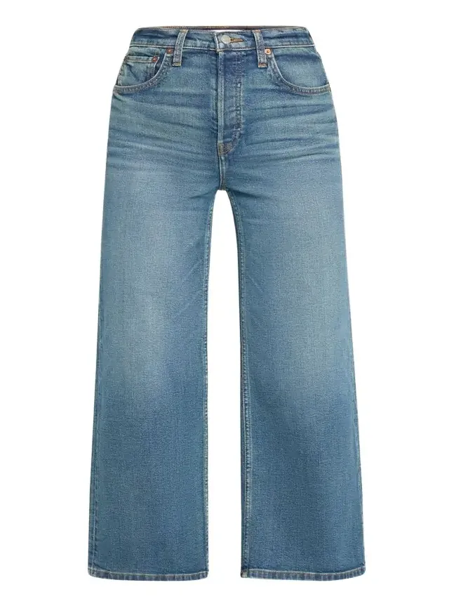 High Rise Wide-Leg Cropped Jeans