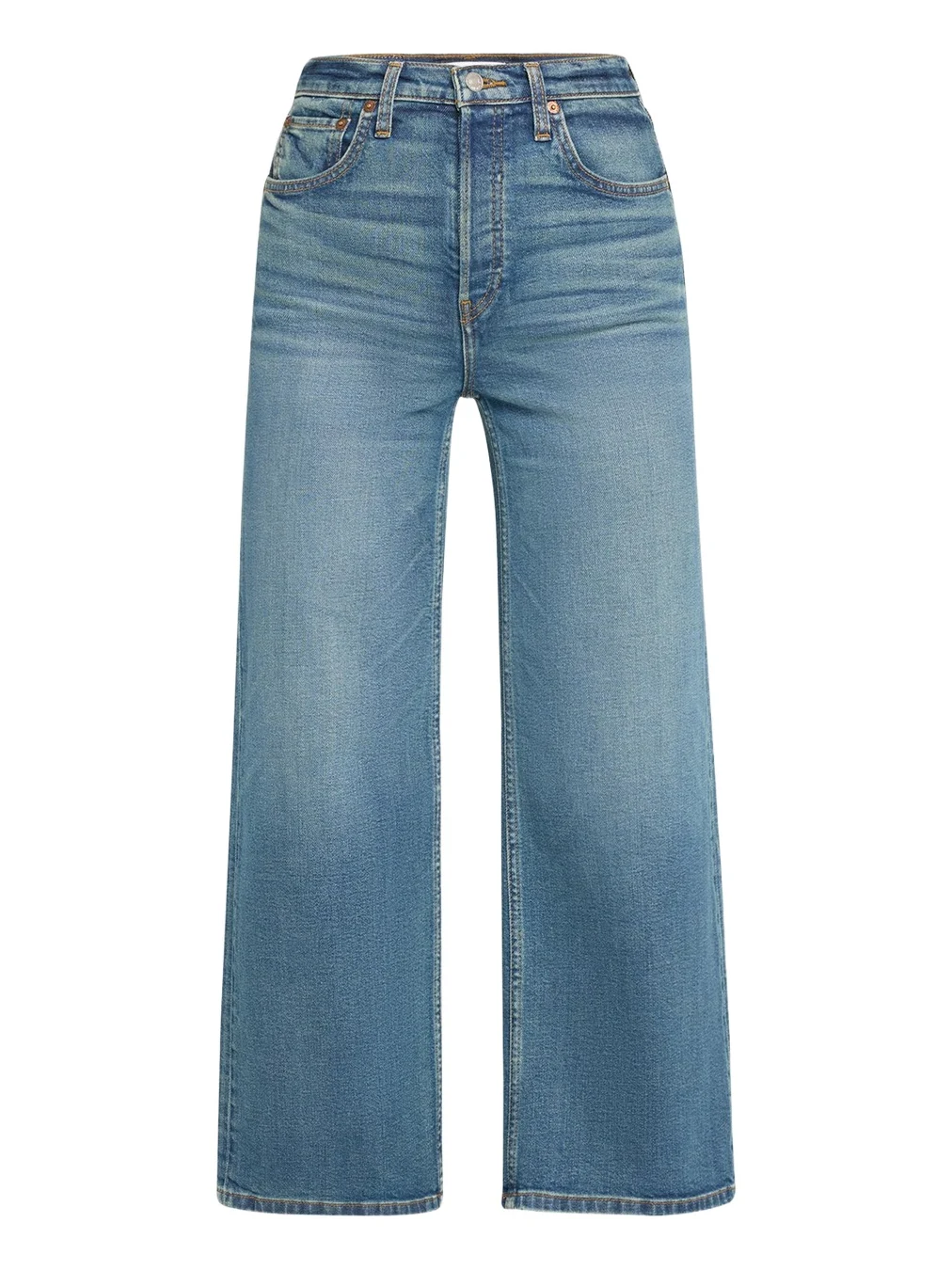 High Rise Wide-Leg Cropped Jeans