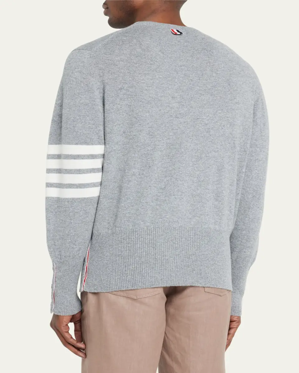 Thom Browne Men's Striped-Sleeve Cashmere Sweater | Thumbnail 3