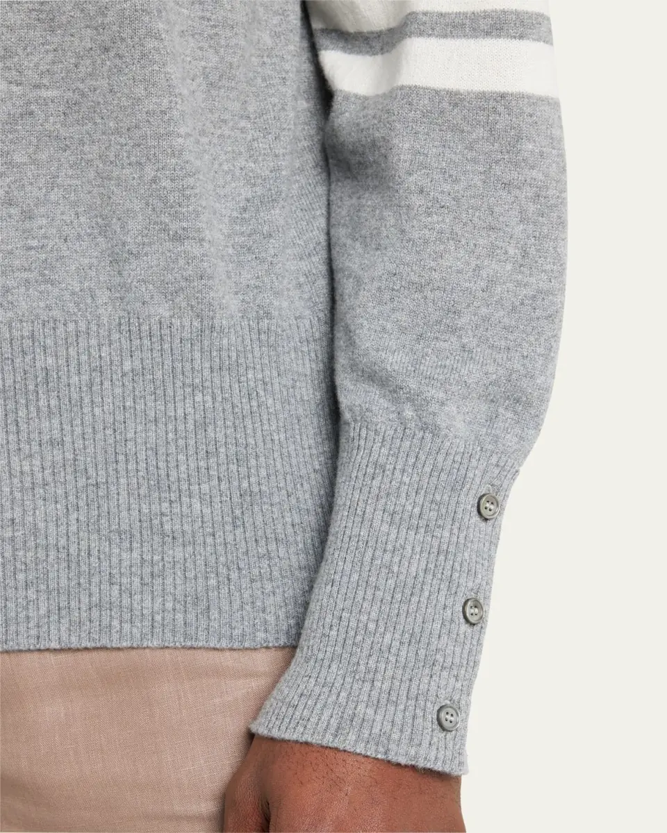 Thom Browne Men's Striped-Sleeve Cashmere Sweater | Thumbnail 5