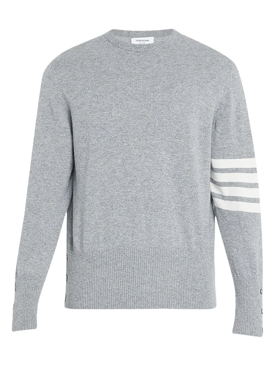 Men's Striped-Sleeve Cashmere Sweater Men's Striped-Sleeve Cashmere Sweater