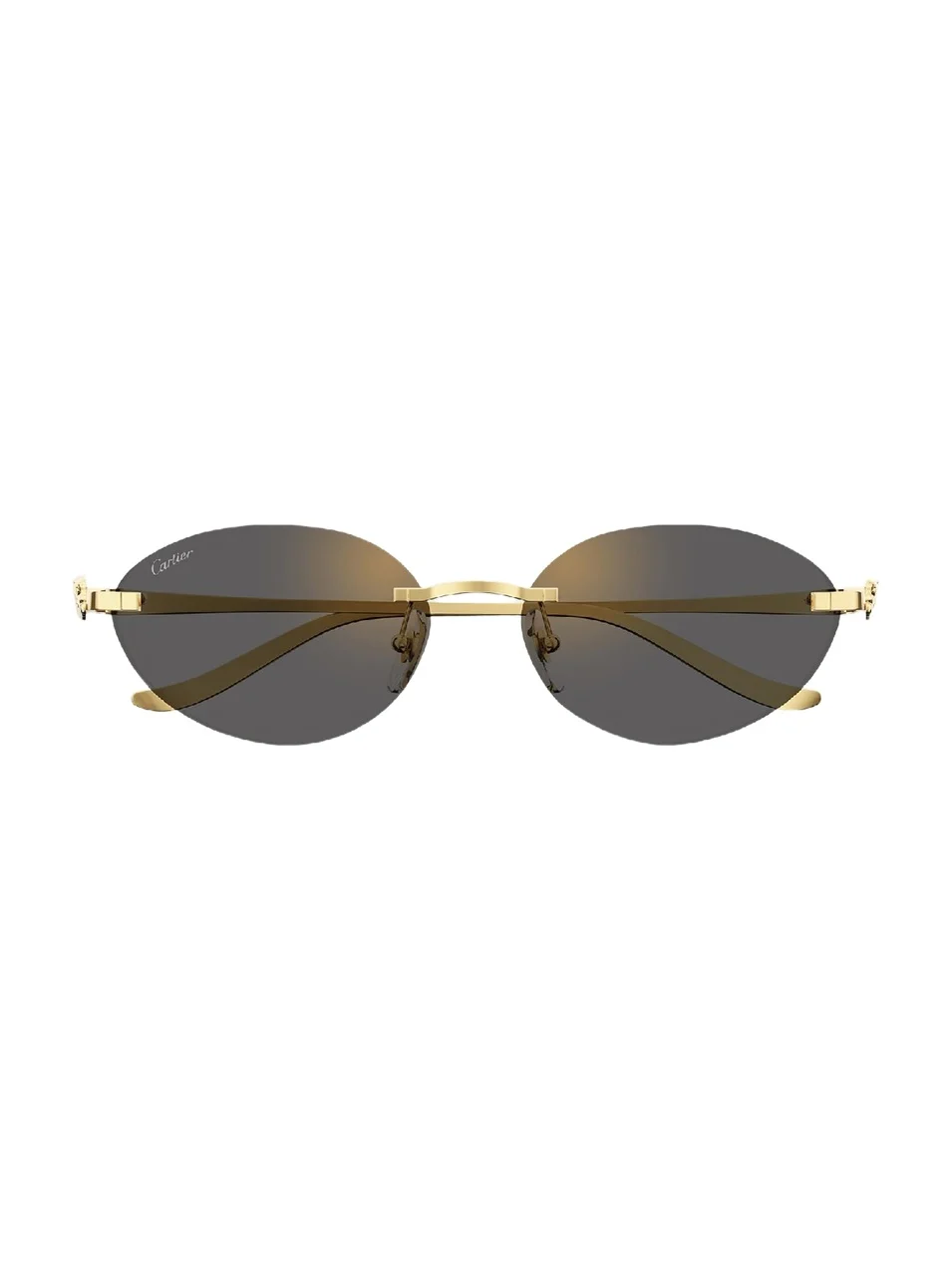 Cartier Panthère Rimless Metal Oval Sunglasses