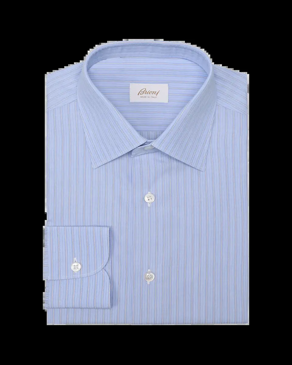 Brioni Men's Cotton Mini Graph Check Dress Shirt | Thumbnail 3 Brioni Men's Cotton Mini Graph Check Dress Shirt | Thumbnail 3