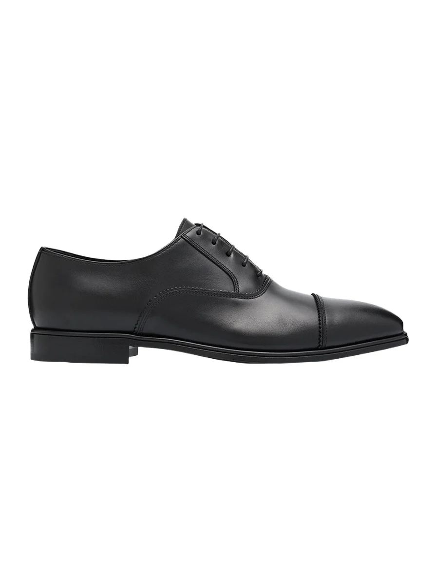 Ferragamo Men's Boston Brogue Leather Cap-Toe Oxfords
