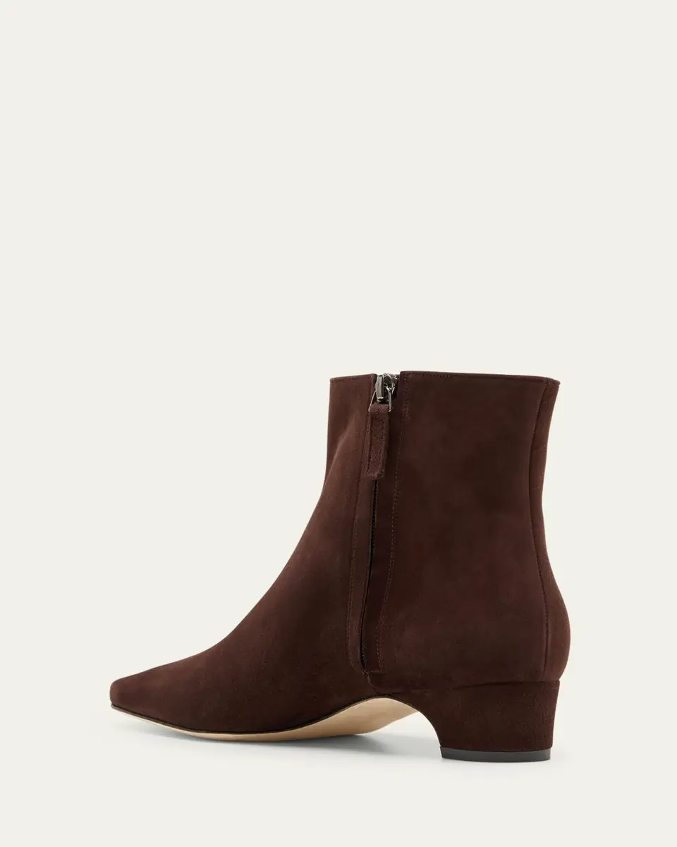 Manolo Blahnik Tolarc Suede Zip Ankle Booties | Thumbnail 4