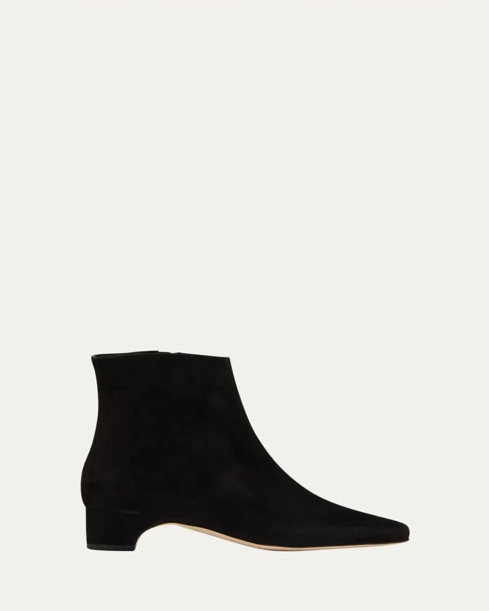 Manolo Blahnik Tolarc Suede Zip Ankle Booties | Thumbnail 6