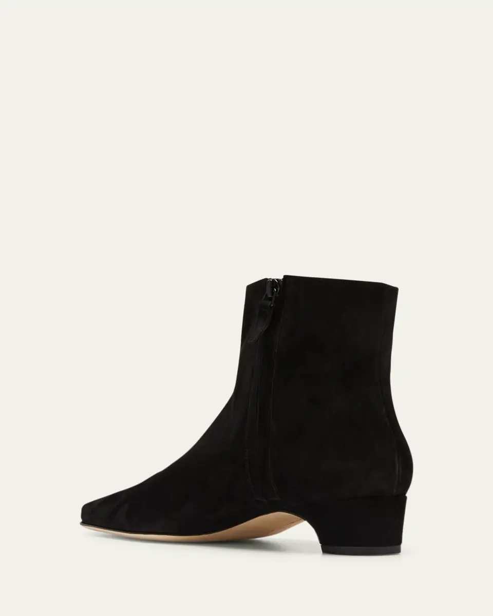 Manolo Blahnik Tolarc Suede Zip Ankle Booties | Thumbnail 9