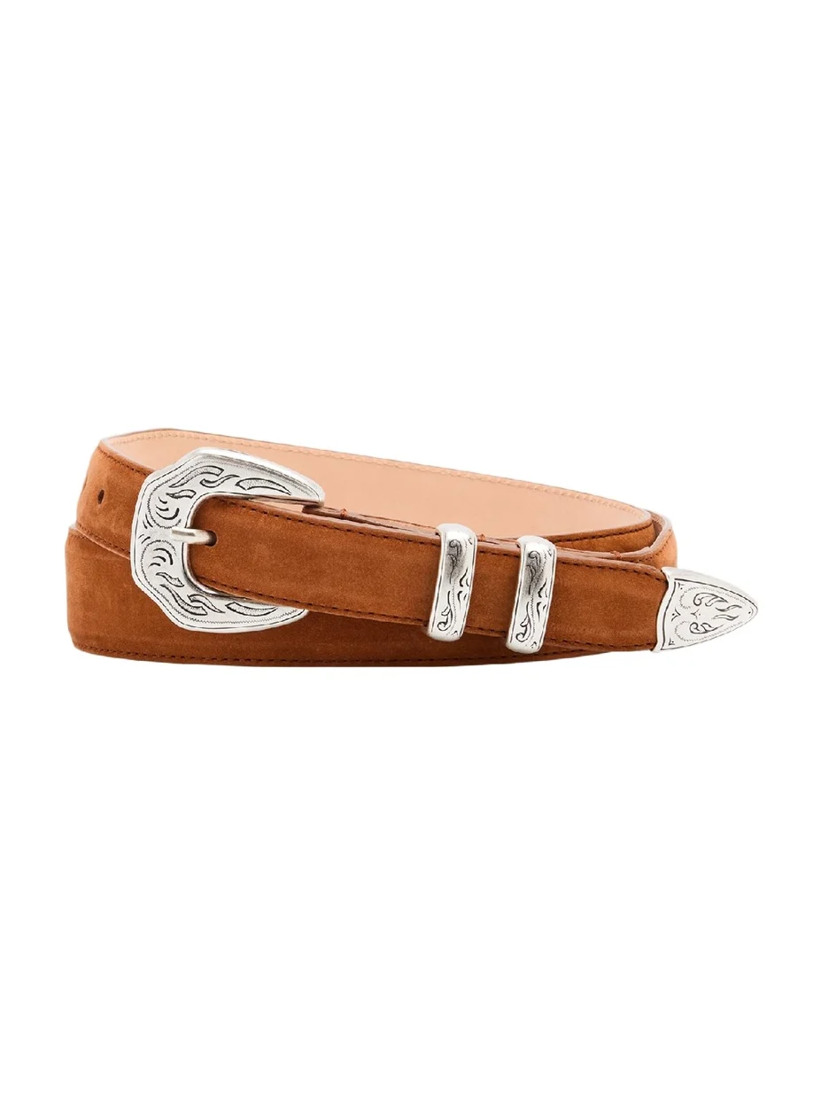 Simonnot Godard Men's Western Nubuck Suede Belt