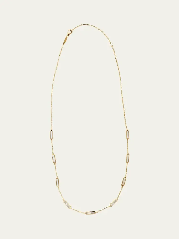 Bar Chain Necklace with Gemstones Bar Chain Necklace with Gemstones
