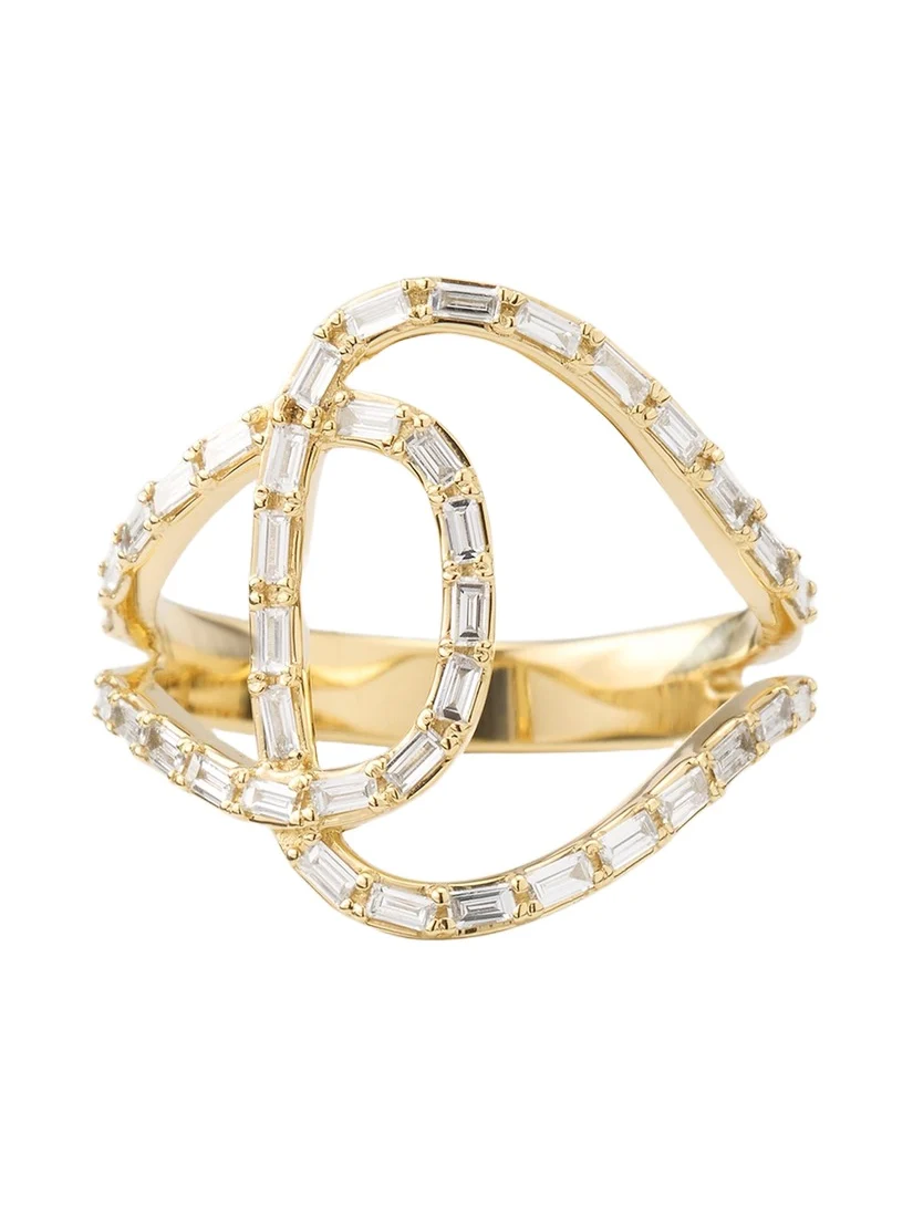 Lana 14K Gold Baguette Diamond Illuminating Ring