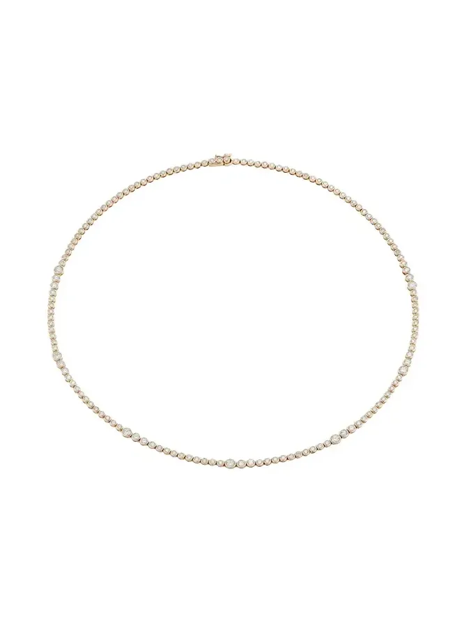 Rainsun Tennis Necklace with Diamonds, 15"L Rainsun Tennis Necklace with Diamonds, 15"L