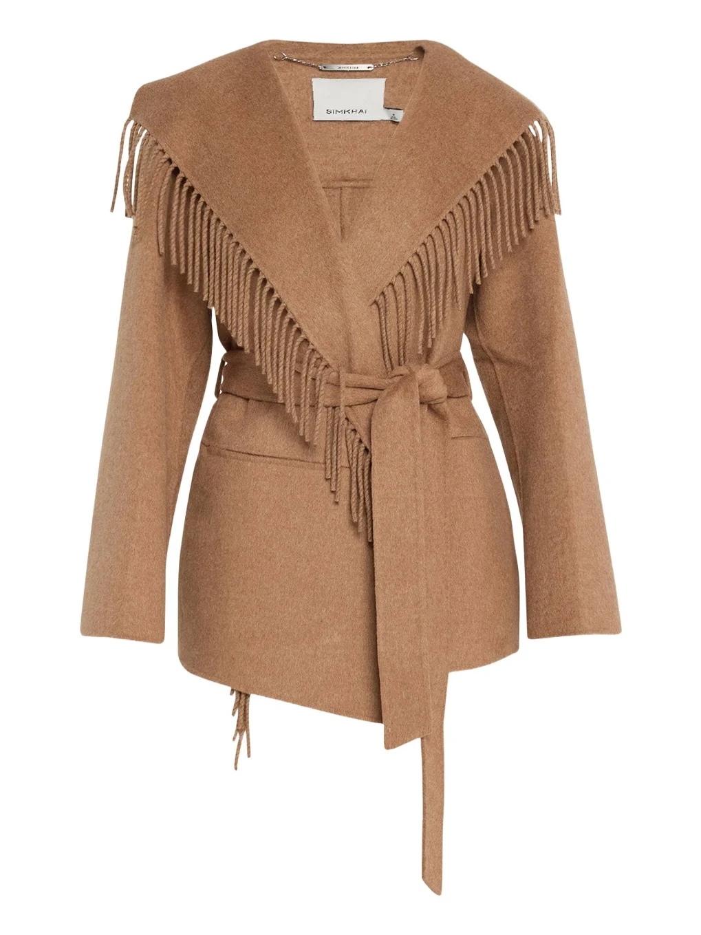 Rowen Fringe Belted Wool-Blend Jacket Rowen Fringe Belted Wool-Blend Jacket