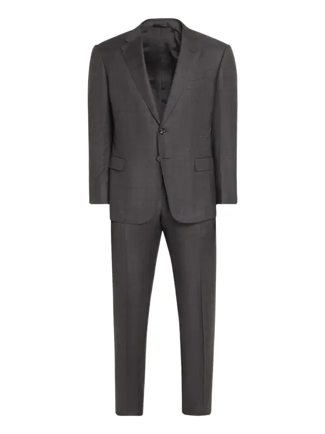 Men's Brushed Wool Plaid Classic Fit Suit Men's Brushed Wool Plaid Classic Fit Suit