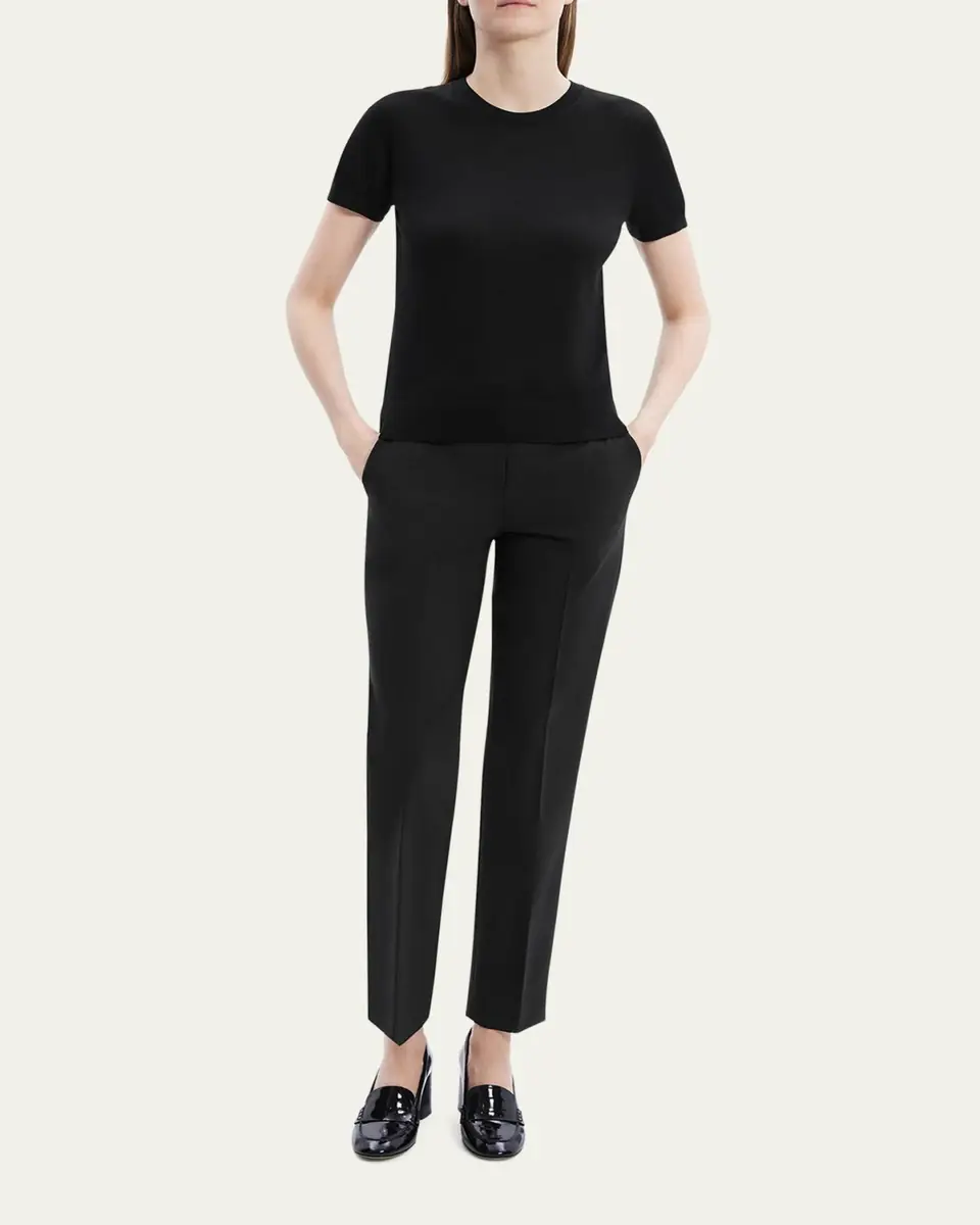 Theory Regal Merino Wool Short-Sleeve Crew T-Shirt | Thumbnail 2