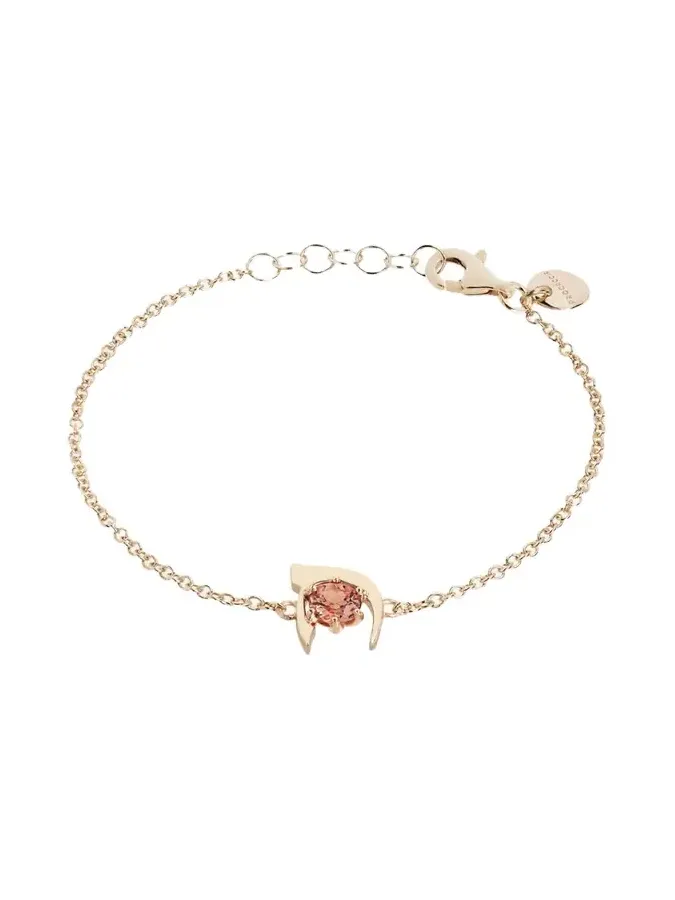 18K Gold Hebrew KHET Initial Bracelet