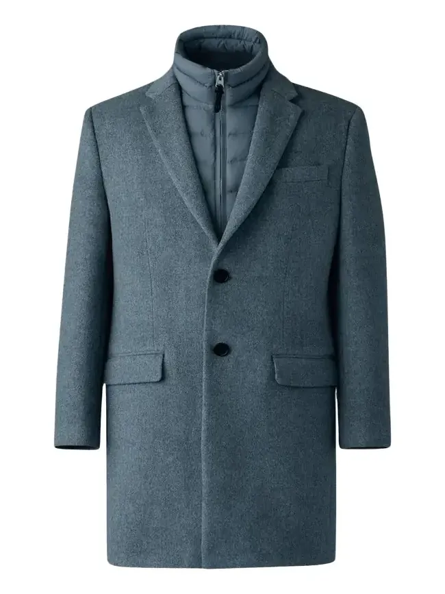 Mackage Men's Wool Topcoat with Removable Down Bib