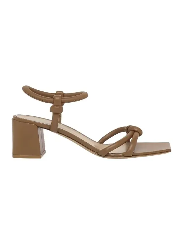 Knotted Leather Block-Heel Sandals Knotted Leather Block-Heel Sandals