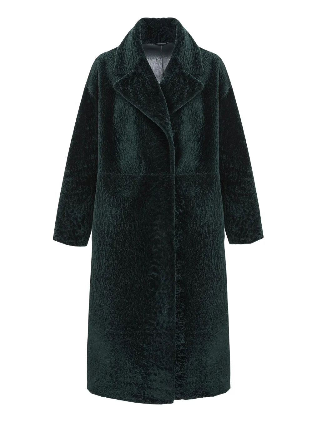 Reversible Textured Shearling Lamb Coat