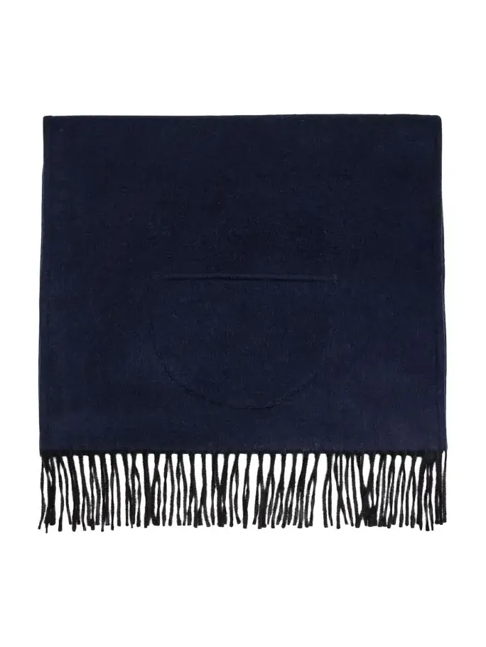Cashmere Fringe Trim Pocket Scarf