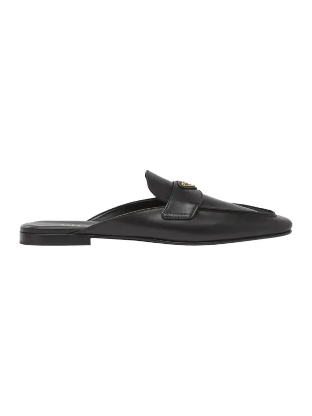 Vitello Leather Logo Mule Loafers Vitello Leather Logo Mule Loafers