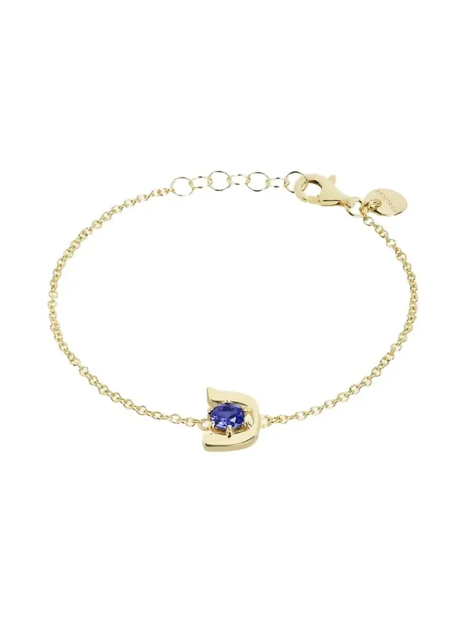 18K Gold Hebrew KHAF Initial Bracelet