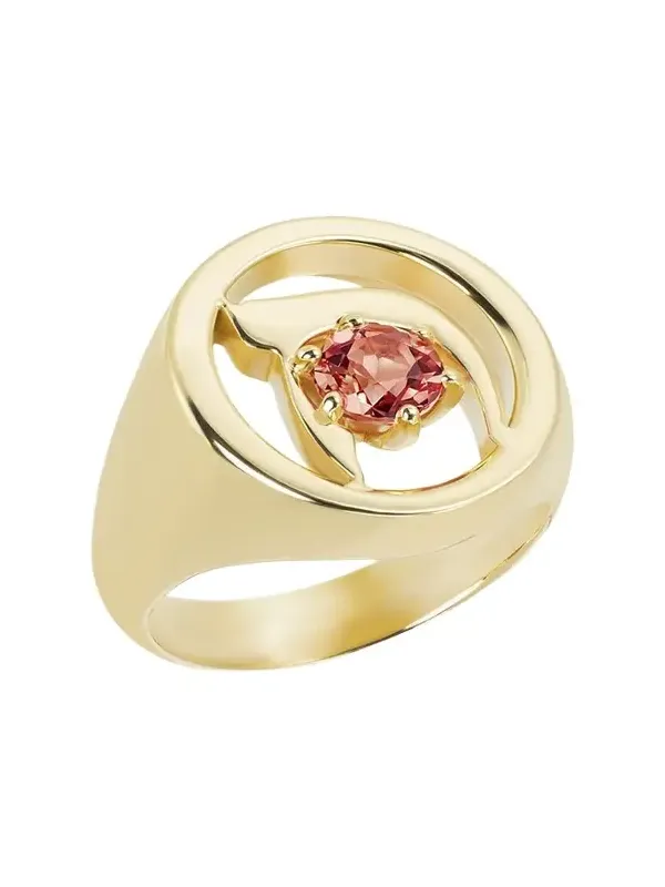 18K Gold Hebrew KHET Initial Signet Ring 18K Gold Hebrew KHET Initial Signet Ring