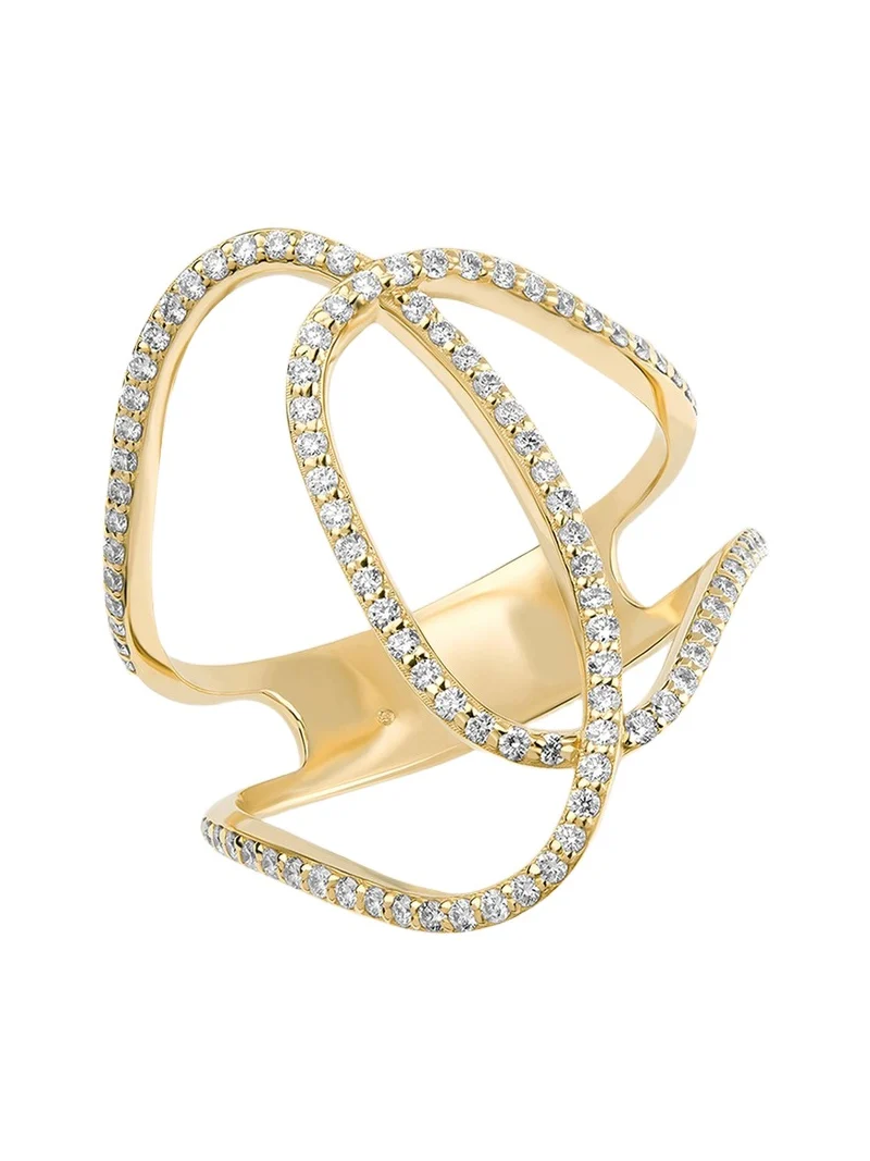 14K Gold Skinny Illuminating Diamond Ring
