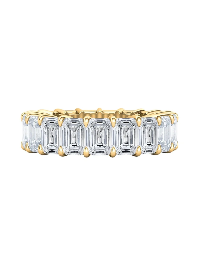 18K Emerald Cut Lab Grown Diamond Eternity Band, 9.0tcw 18K Emerald Cut Lab Grown Diamond Eternity Band, 9.0tcw