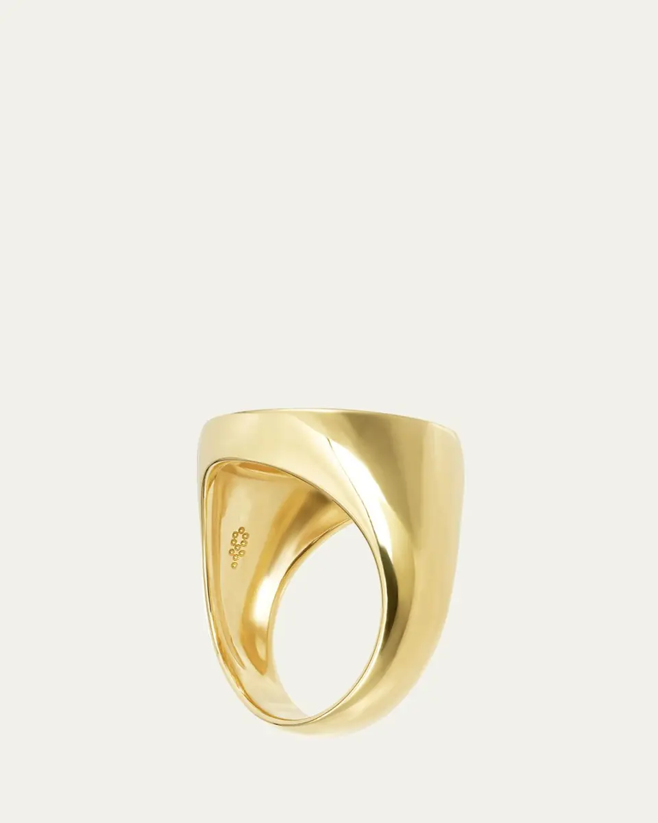 Procaccia Jewelry 18K Gold Hebrew SAMECH Initial Signet Ring | Thumbnail 3