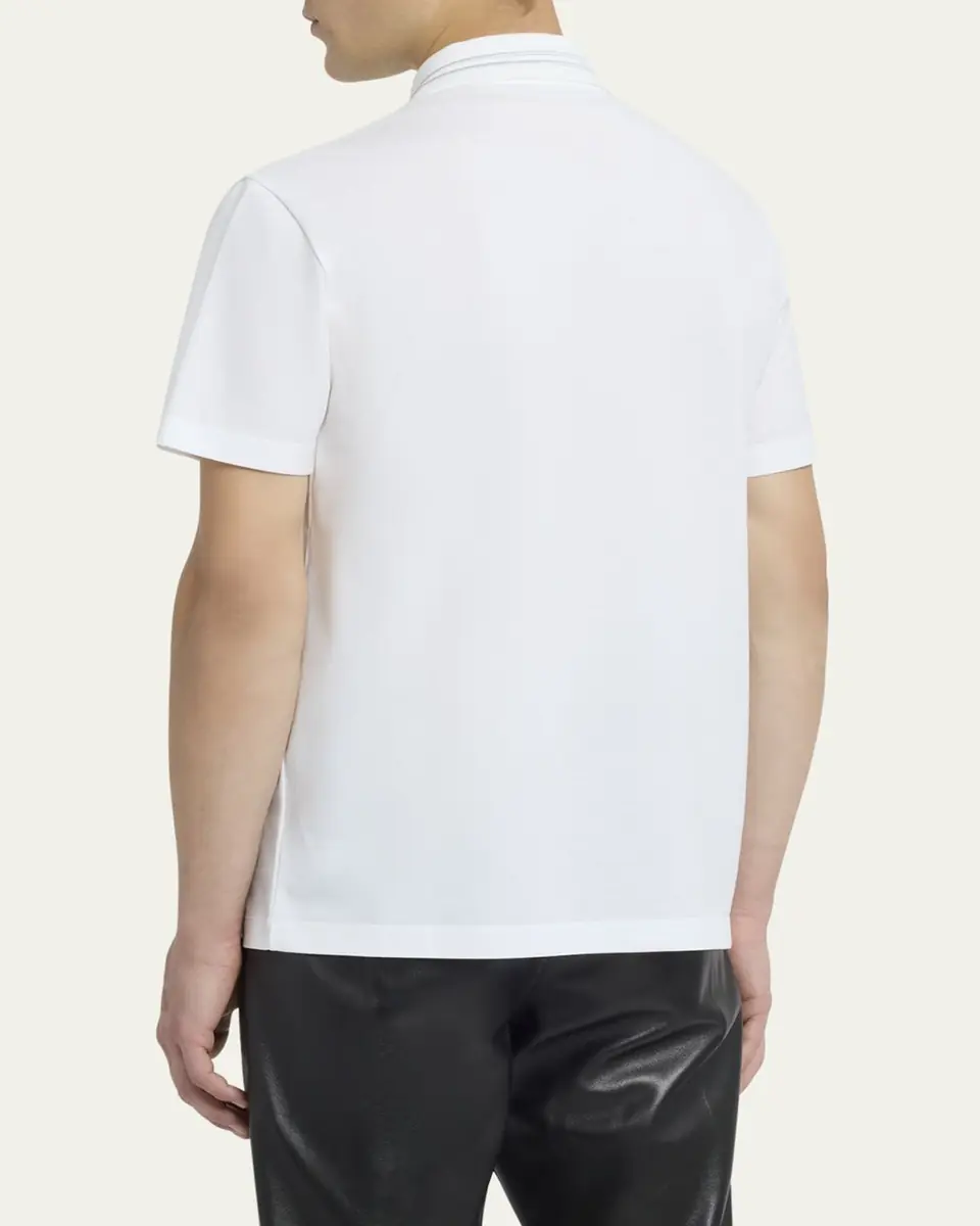 Versace Men's Medusa-Collar Pique Polo Shirt | Thumbnail 3