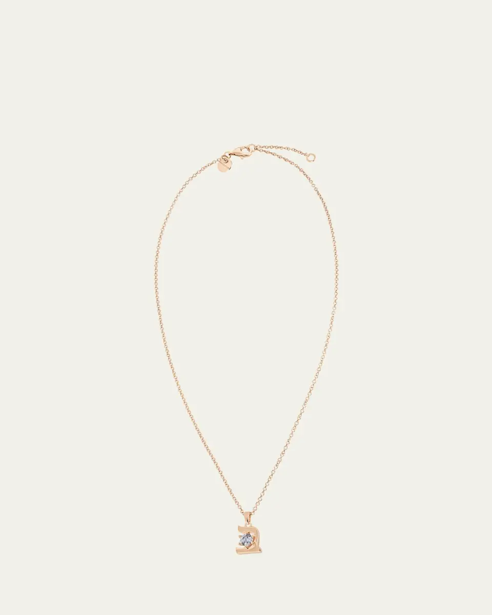 Procaccia Jewelry 18K Gold Hebrew BET Gray Spinel Initial Necklace, 18"L | Thumbnail 3