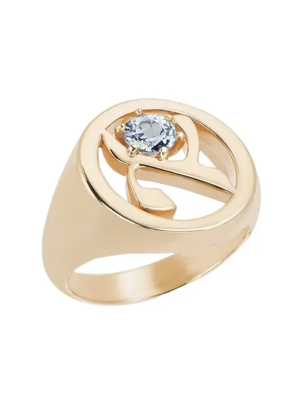 18K Gold Hebrew ALEF Initial Signet Ring 18K Gold Hebrew ALEF Initial Signet Ring
