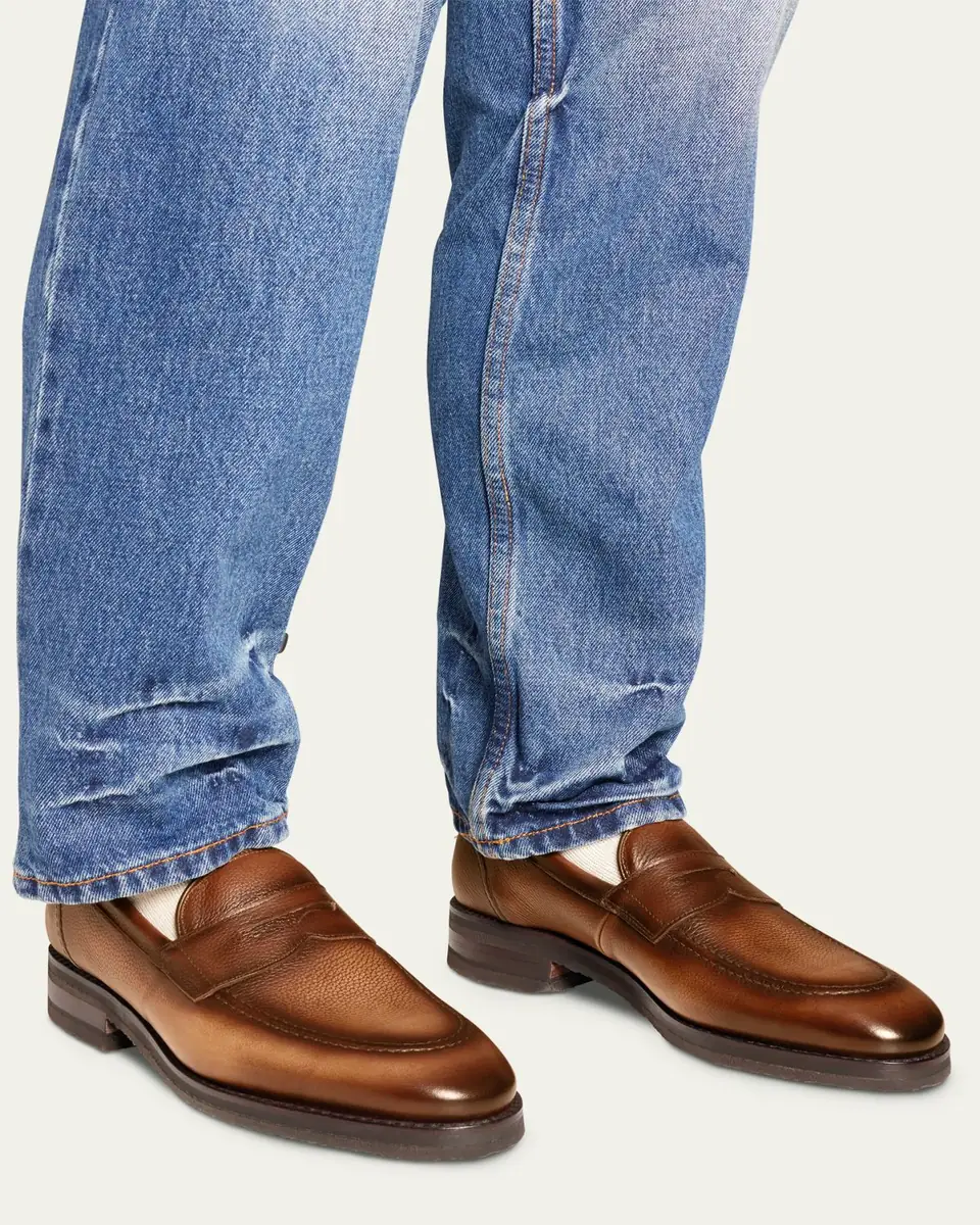 Allen Edmonds Reserve Men's Roman Grained Leather Penny Loafers | Thumbnail 2 Allen Edmonds Reserve Men's Roman Grained Leather Penny Loafers | Thumbnail 2