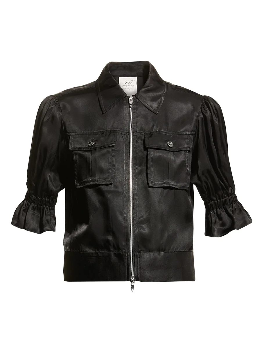 Holly Short-Sleeve Sateen Jacket Holly Short-Sleeve Sateen Jacket