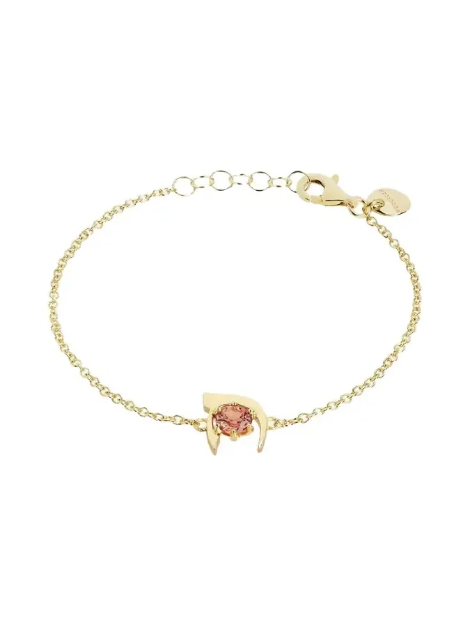 18K Gold Hebrew KHET Initial Bracelet