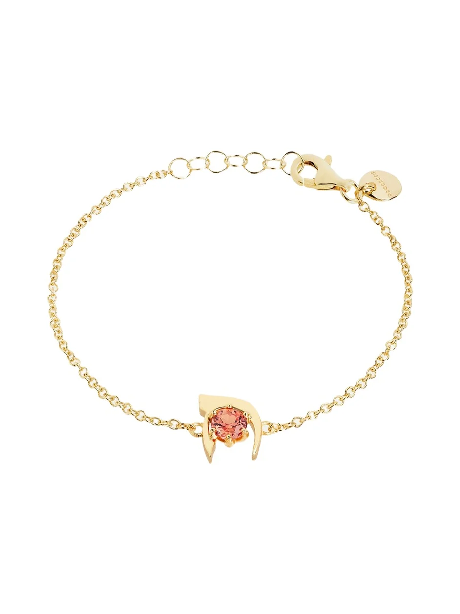 18K Gold Hebrew KHET Initial Bracelet